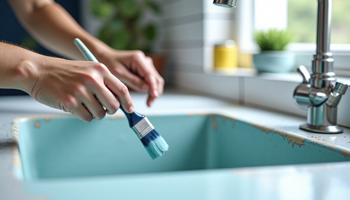 Guide pratique pour rénover un évier en résine abîmé grâce à la peinture, sans avoir à le remplacer